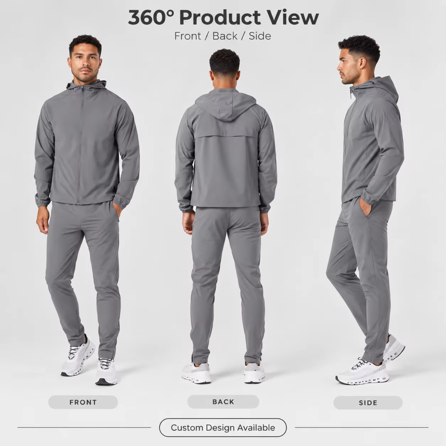 Custom Mens Two Piece Track Suit Jogger Set Lightweight Hoodie Running Sports Waterproof Outfits Windbreaker Tracksuit Set