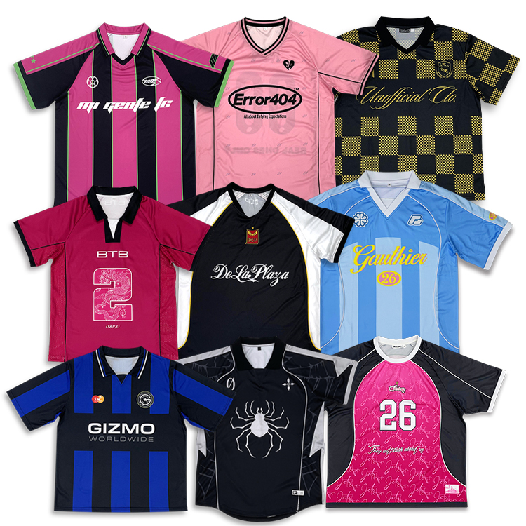 Custom Sublimation Strip Design Soccer Jerseys High Quality Wholesale Shirts Oversize Street Boxy Fit Cropped Football Uniform