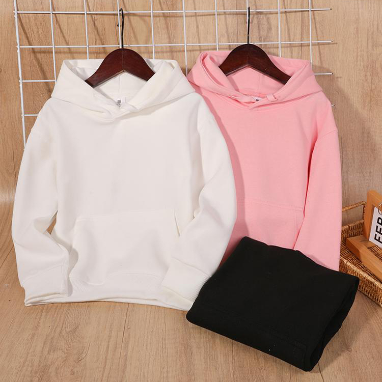 Custom Printing Logo Polyester Cotton Baby Hoodies Embroidered Pullover Blank Sublimation Kids Boys and Girls Hooded Sweatshirts