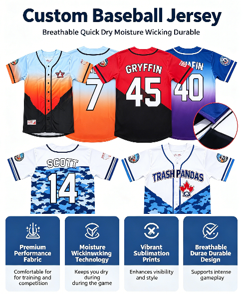 Custom Sublimation Baseball Jersey Manufacturer | Sublimation Baseball Uniforms | 10 PC MOQ Free Design