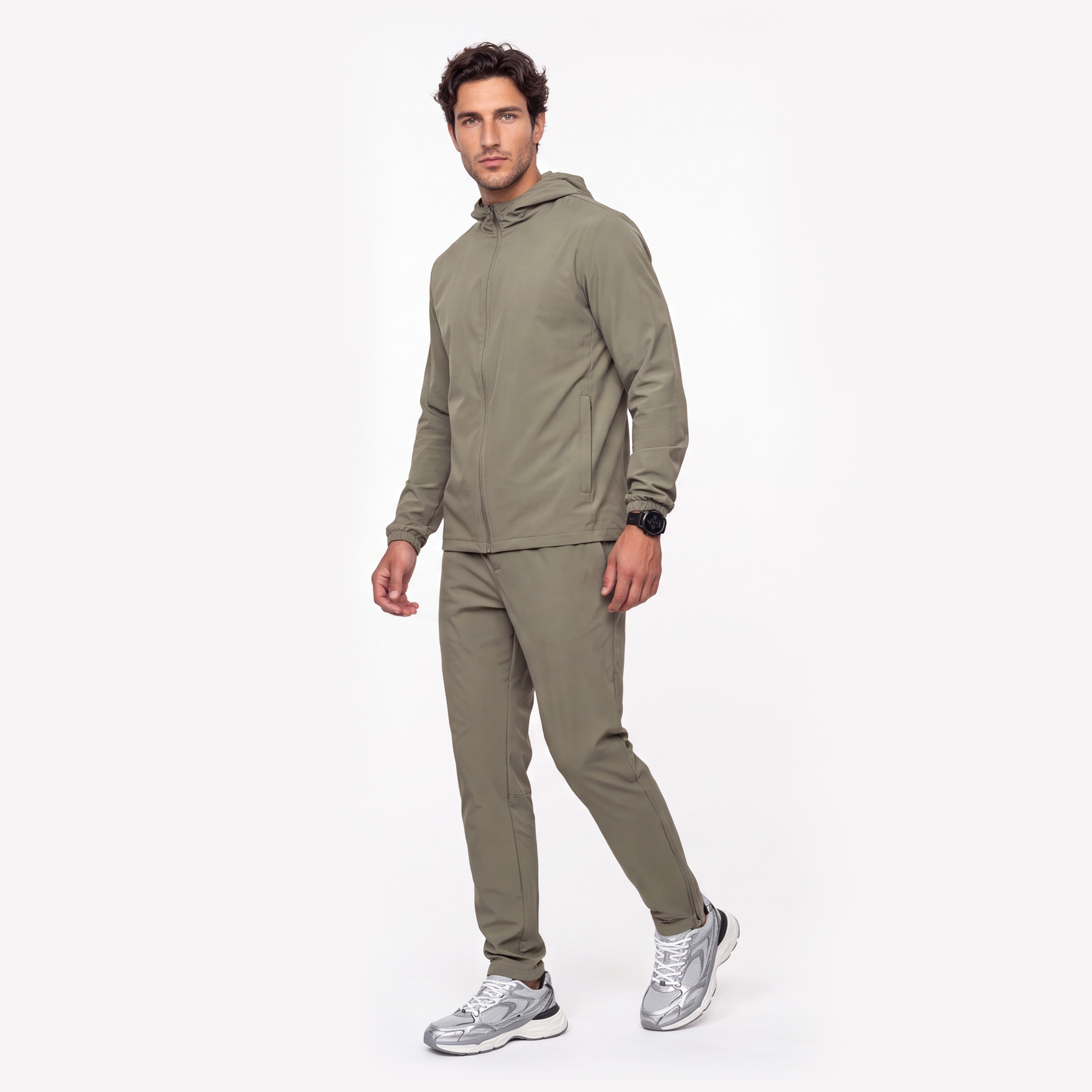 Men's Tracksuit 2 Piece Set Zip Hoodie Jacket And Jogger Pants Sportswear Gym Running Suit Wholesale