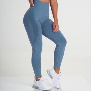 Wholesale OEM Women Seamless Yoga Leggings High Waisted Tummy Control Workout Pants Custom Sports Yoga Wear Elastic Waist