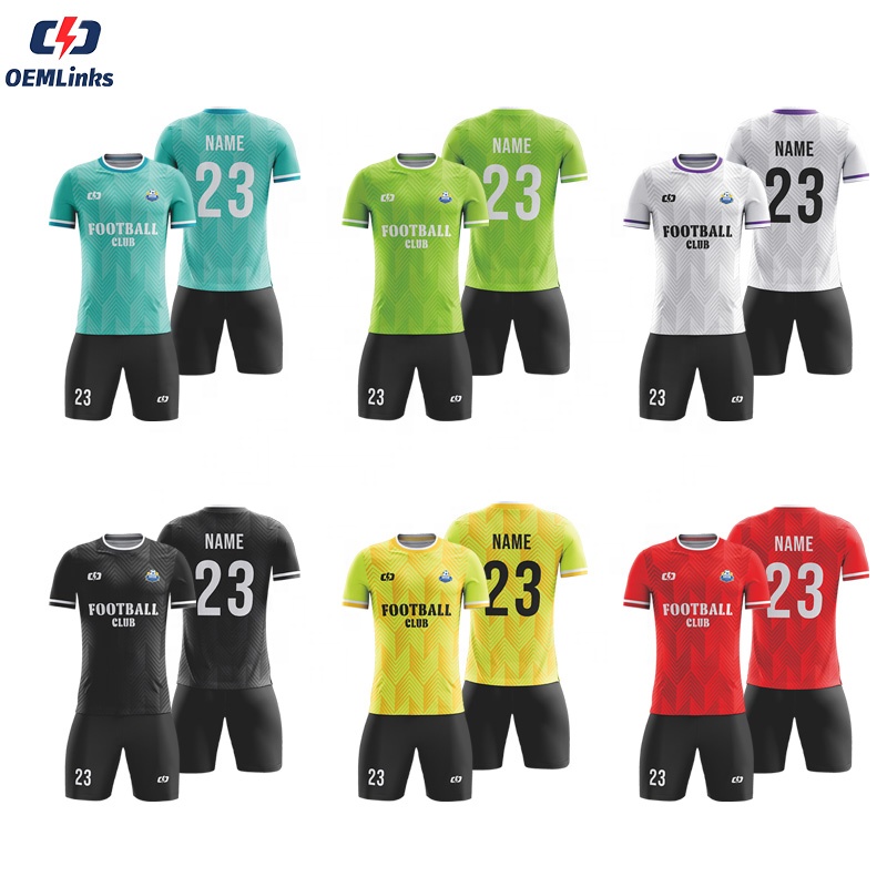 Customized Football Jersey Full Sublimation Soccer Uniforms Set With Name Number Quick Dry Football Jersey Set Soccer Set