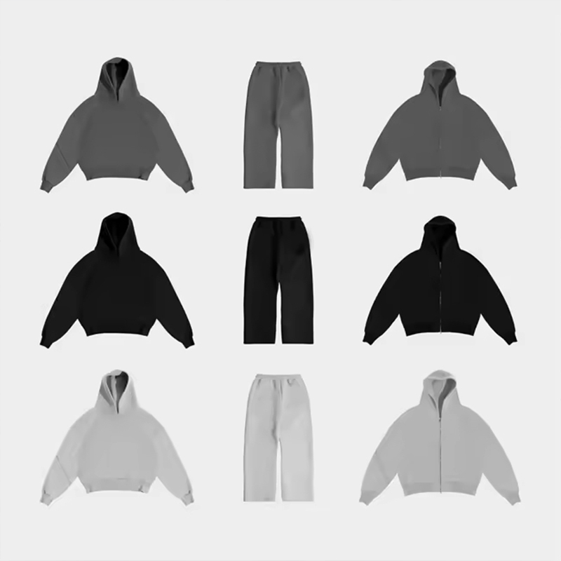 ARTISAN High Quality Wholesale Blank Custom Tracksuit Men Fashion Streetwear Men's 2 Piece Cropped Zip up Tracksuit Sweatsuit