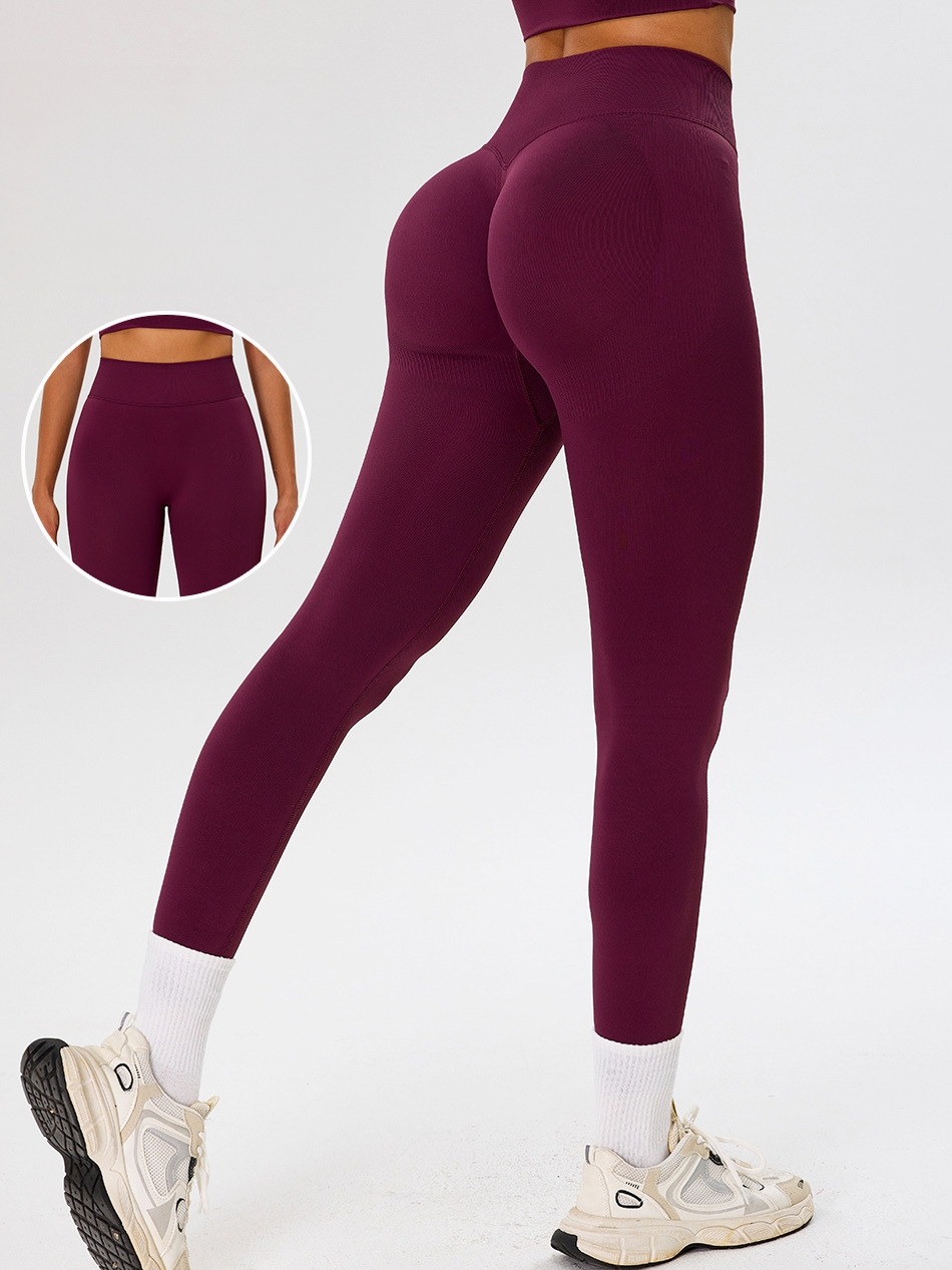 2025 Custom Logo Leggings for Women High Waist Gym Activewear Butt Lift Yoga Pants Elastic Compression Scrunch Seamless Leggings