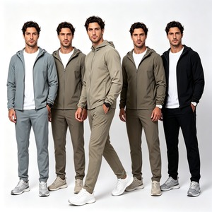 Men's Tracksuit 2 Piece Set Zip Hoodie Jacket And Jogger Pants
