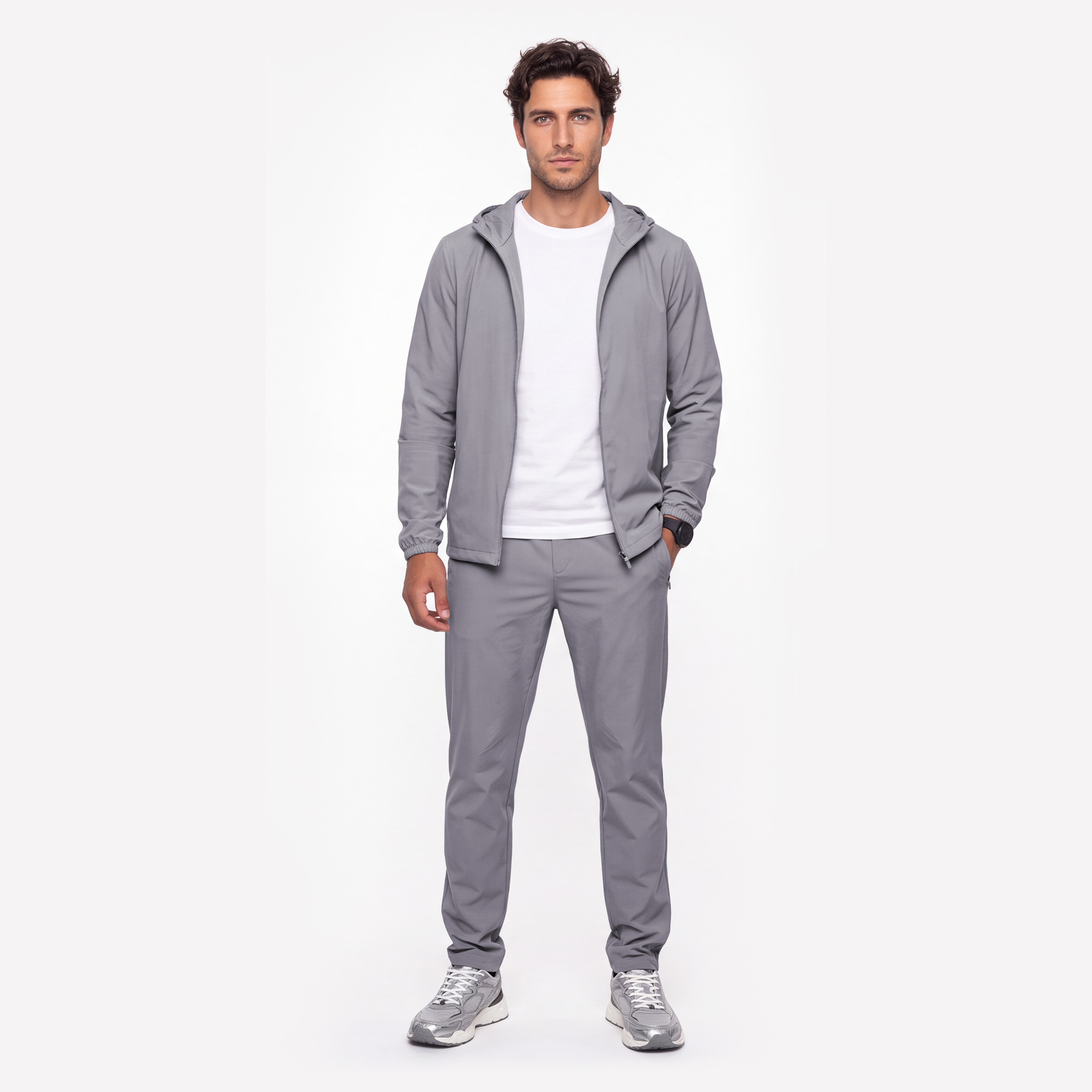 Men's Tracksuit 2 Piece Set Zip Hoodie Jacket And Jogger Pants Sportswear Gym Running Suit Wholesale