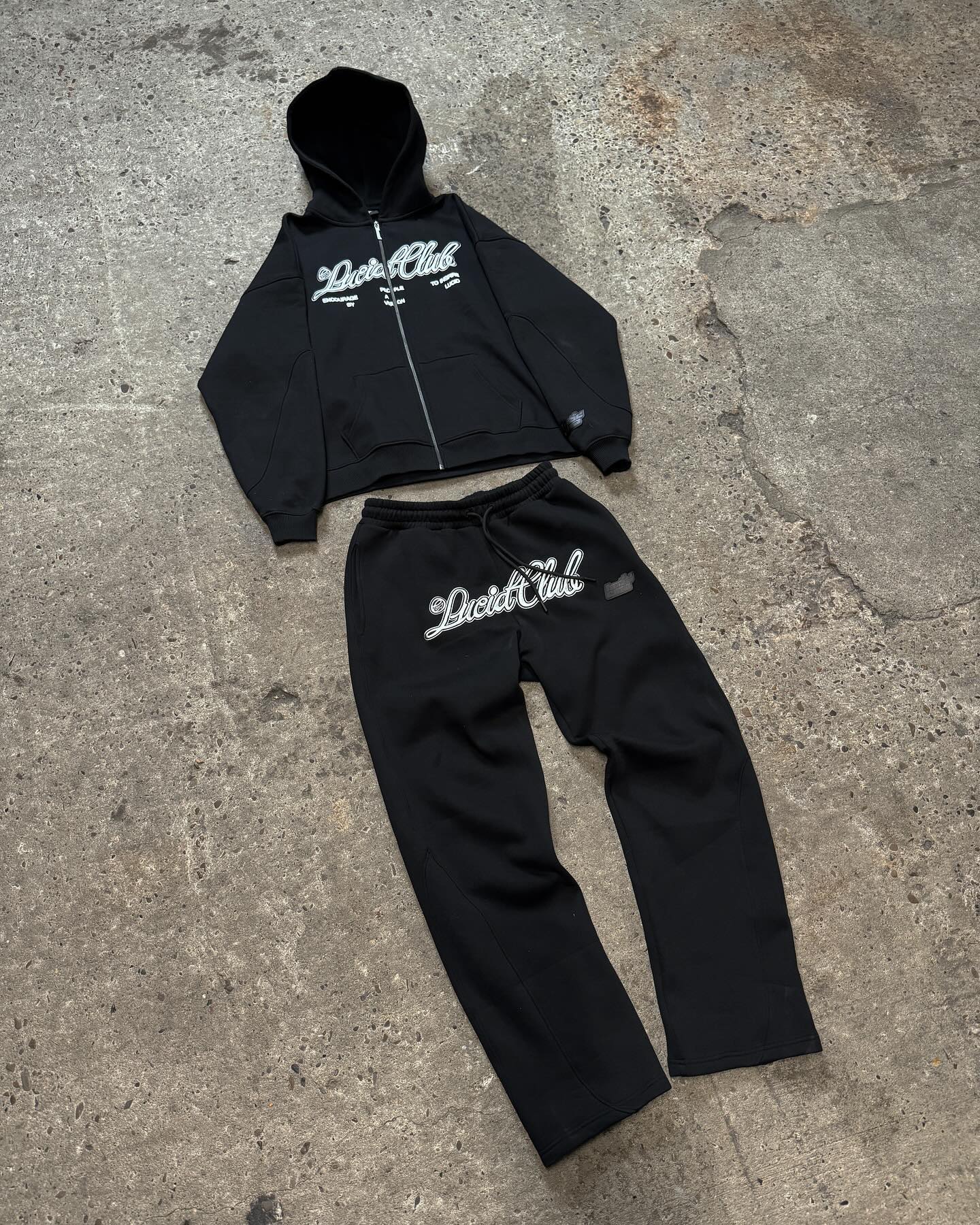 OEM Custom Applique Patch Embroidery Jogger Tracksuits Sweatsuit Hoodie And Sweatpants Set For Men