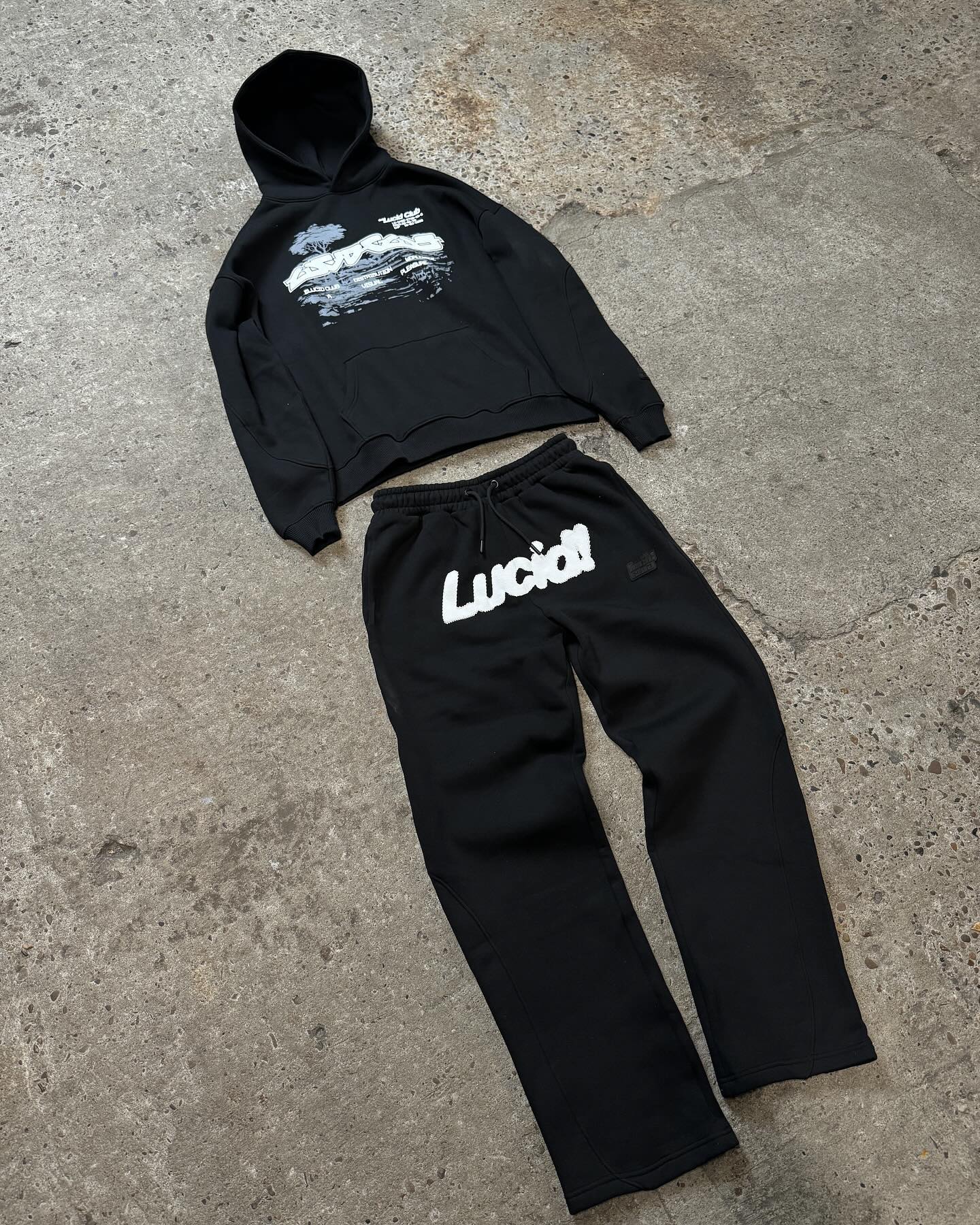 OEM Custom Applique Patch Embroidery Jogger Tracksuits Sweatsuit Hoodie And Sweatpants Set For Men