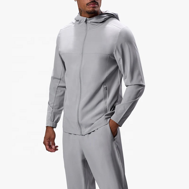 Custom Logo Printed Training Wear Jogging Suit Sweatpants and Hoodie Set Joggers Set Woven Nylon Windbreaker Tracksuit for Men
