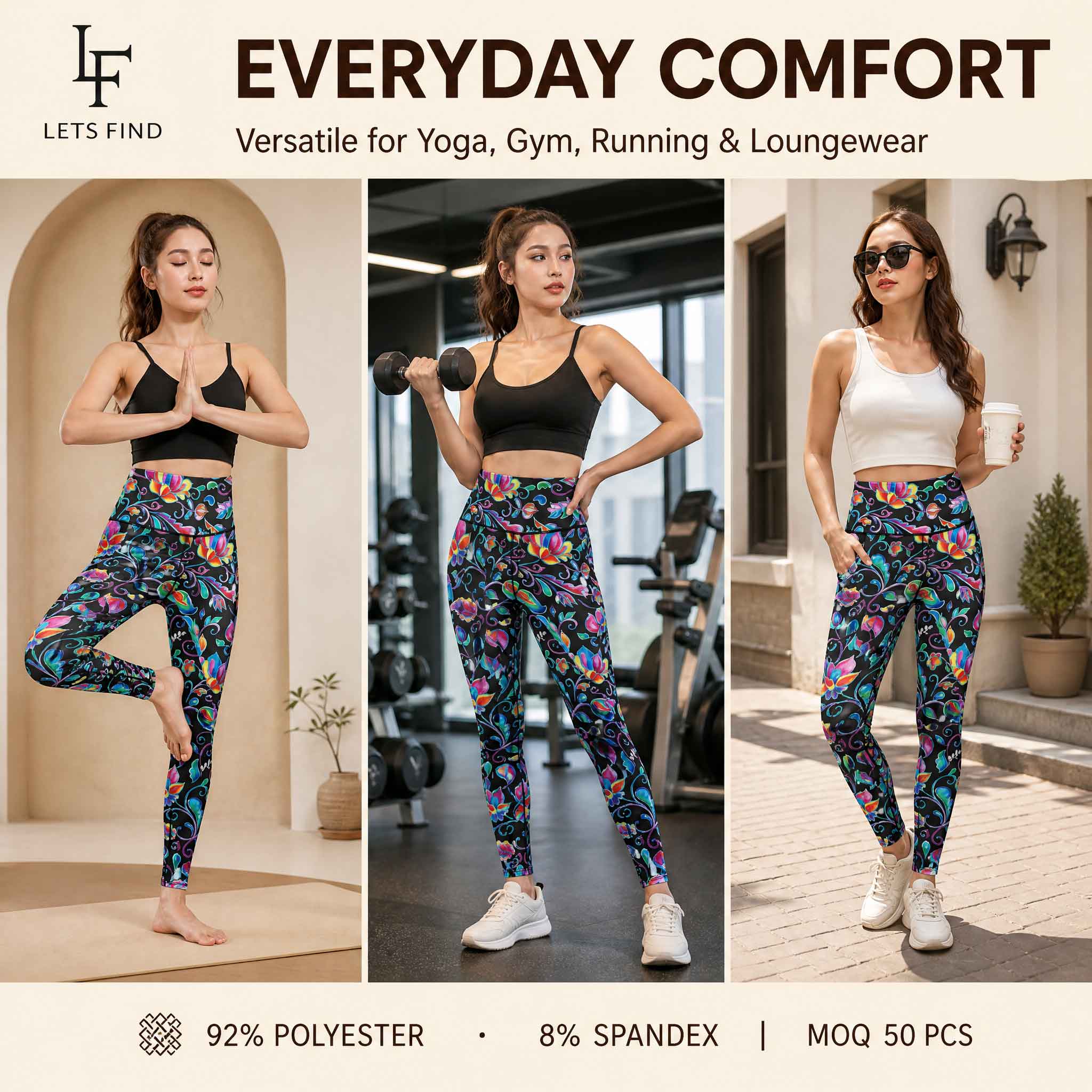 Wholesale Women Plus Size Tummy Control Leggings Custom Print Double Brushed Soft Fabric High Waist Eco Fashion Look Yoga Pants