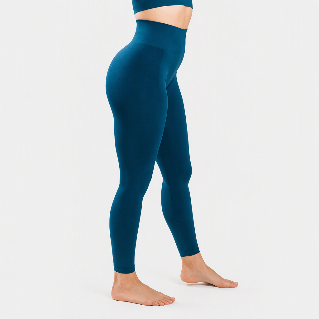 Wholesale Solid Ankle-Length Low Waist Elastic Waist Breathable Yoga Gym Leggings Women Active Wear Fitness Seamless 90%