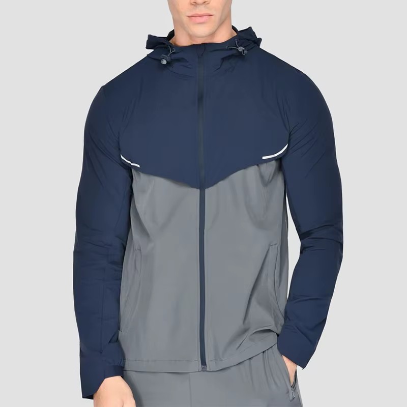 Private Label Zipper Pockets Sportswear Four Way Stretch Woven Joggers Pants Windbreaker Tracksuits for Men