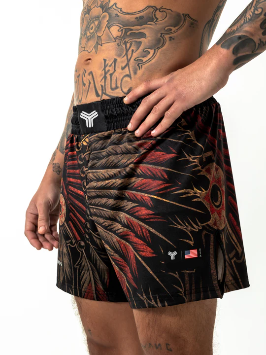Tonton Custom Private Label Polyester Heat-Transfer Printed MMA Boxing Shorts Unisex Adult