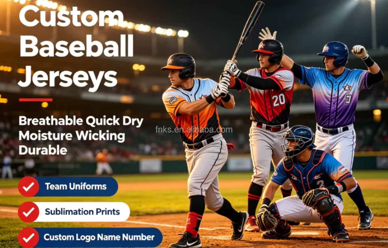 Custom Sublimation Baseball Jersey Manufacturer | Sublimation Baseball Uniforms | 10 PC MOQ Free Design