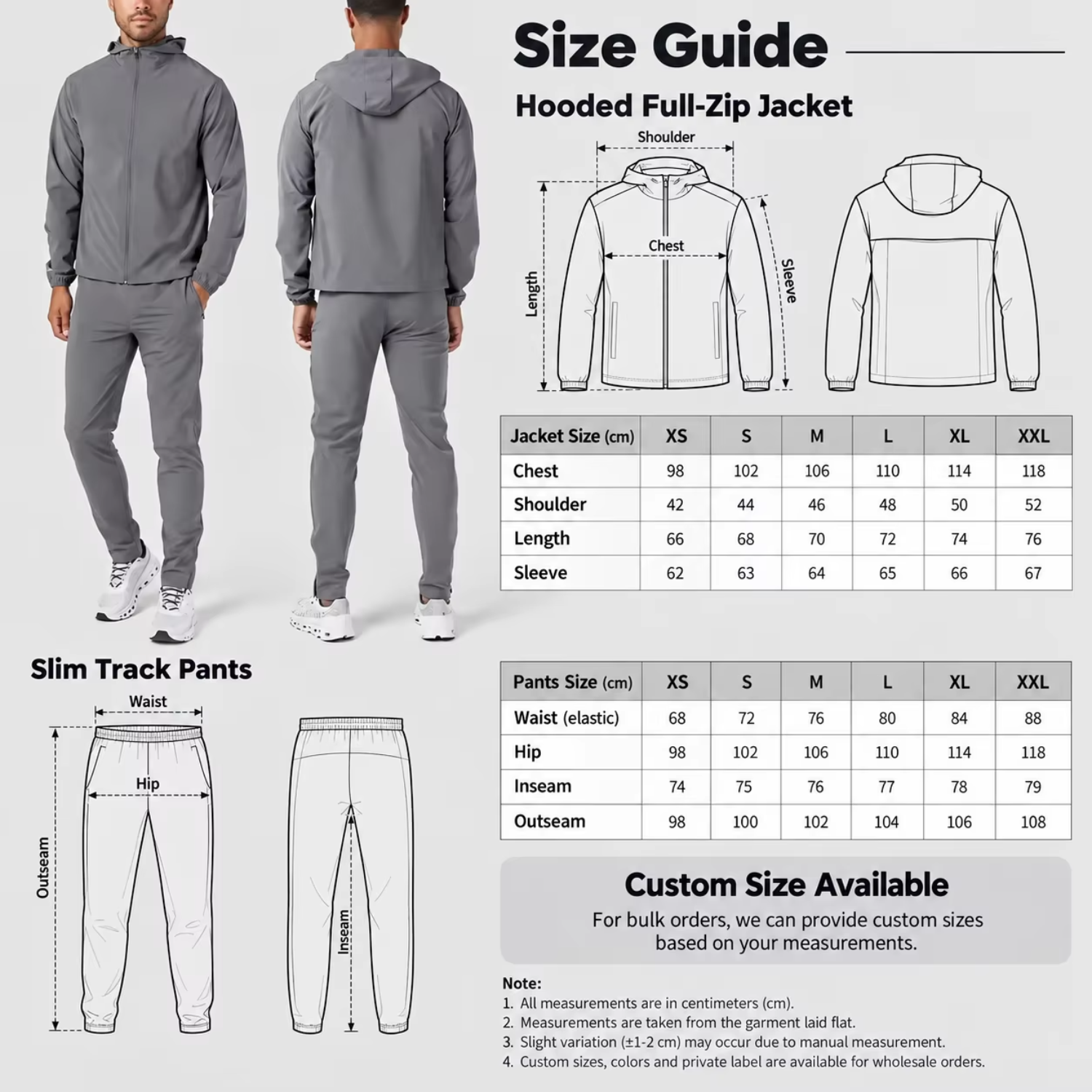 Custom Mens Two Piece Track Suit Jogger Set Lightweight Hoodie Running Sports Waterproof Outfits Windbreaker Tracksuit Set