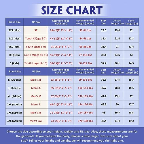 Football Jersey Size Chart Guide
