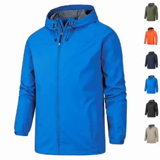 Custom Men's Polyester Reflective Windbreaker Jacket Waterproof Sports Outdoor Plus Size Softshell Mens Jacket