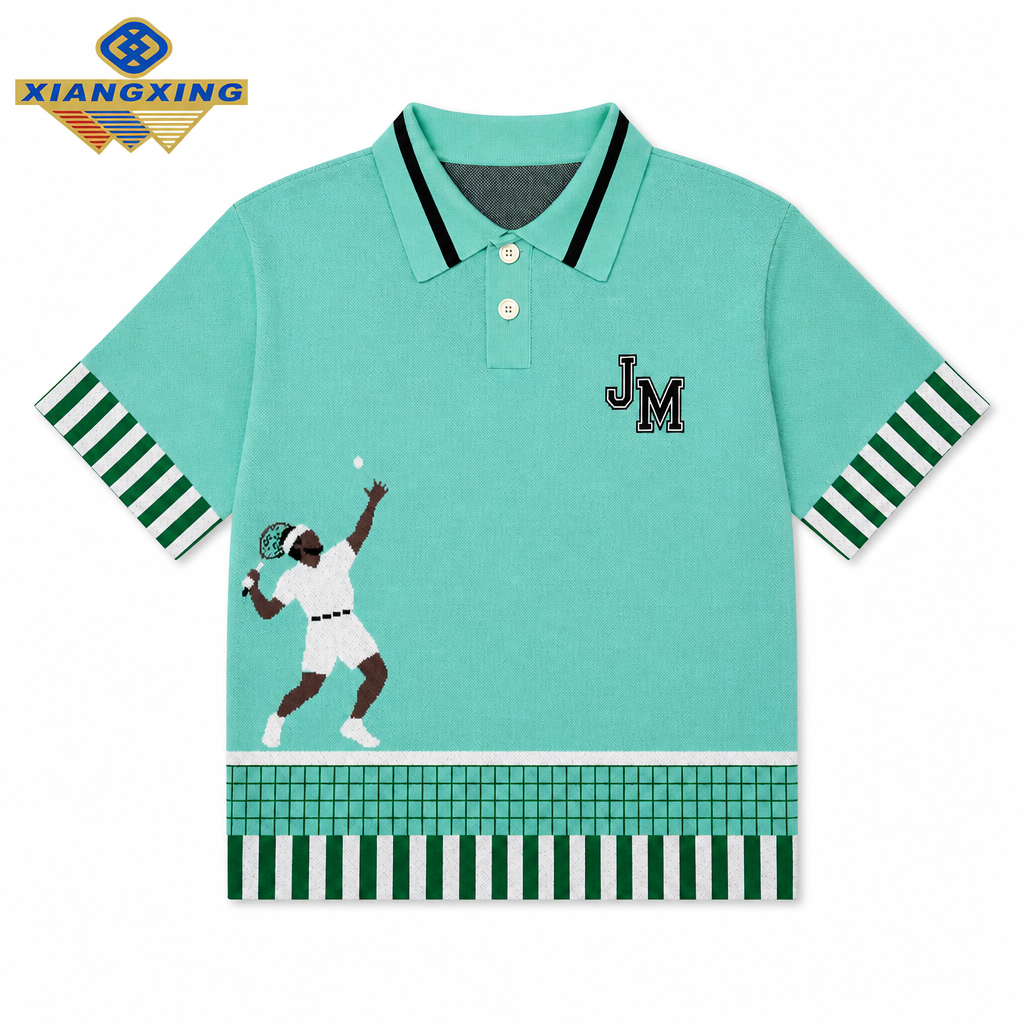 Custom ODM/OEM Men's Summer Casual Pullover Short Sleeve Tennis Shirt Knit Sweater Quick Dry Anti-Wrinkle Anti-Pilling