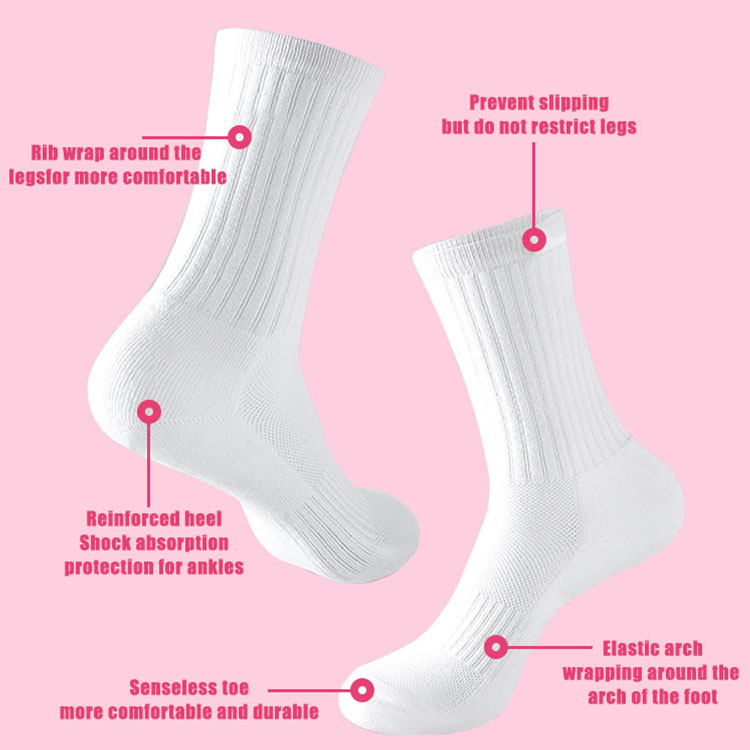High Quality Crew Football Designer Women's Cycling Compression Cotton Custom Sport Anti-slip Soccer Pilates Grip Socks for Men