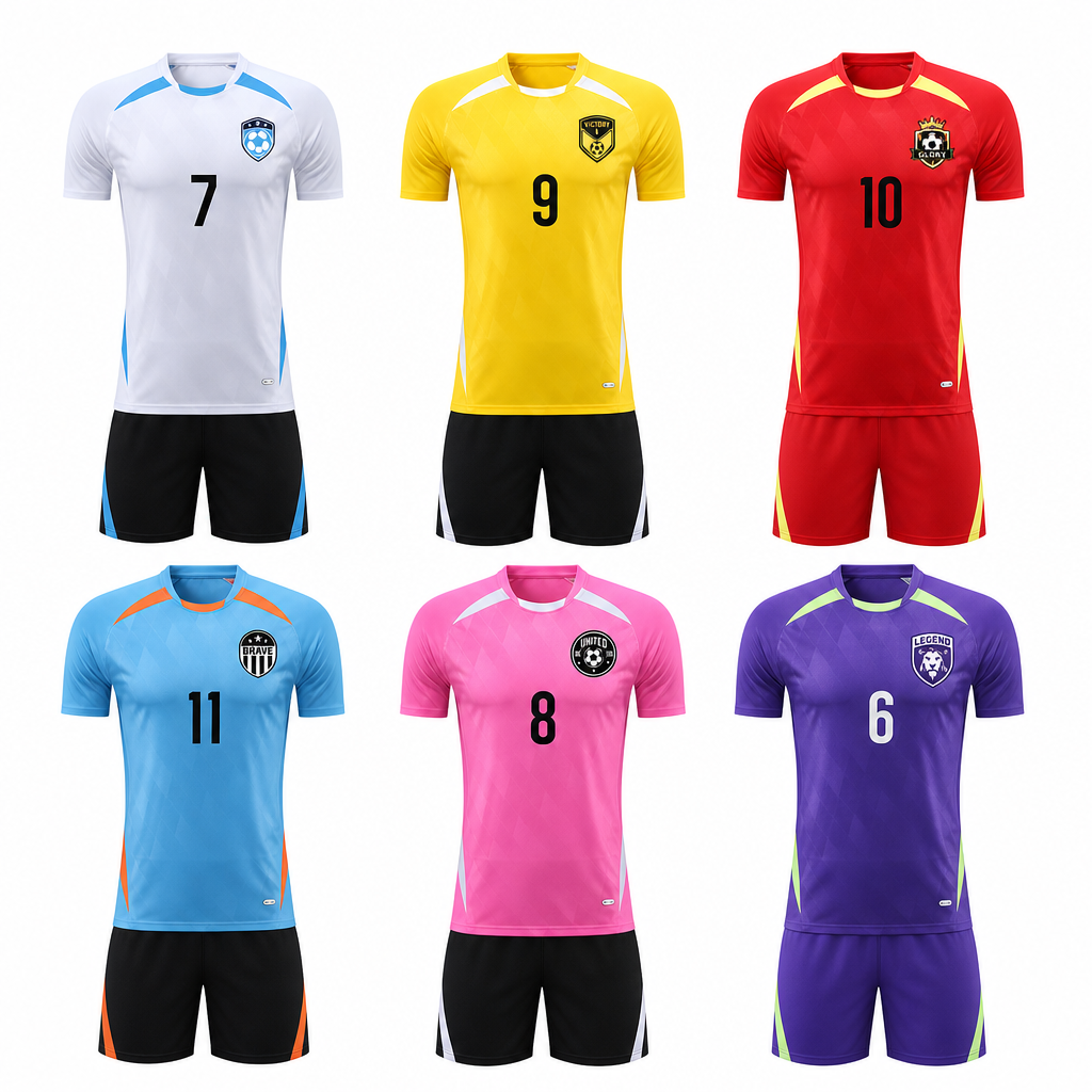 Customized Football Training Suit for Adult Men Club Match Soccer Uniform Jersey and Shorts Team Kit for League Sportswear