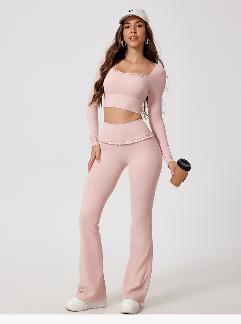 Custom Logo Gym Fitness Set for Training Clothes Women Laced Yoga Wear Outdoor Workout Casual Sports Sets