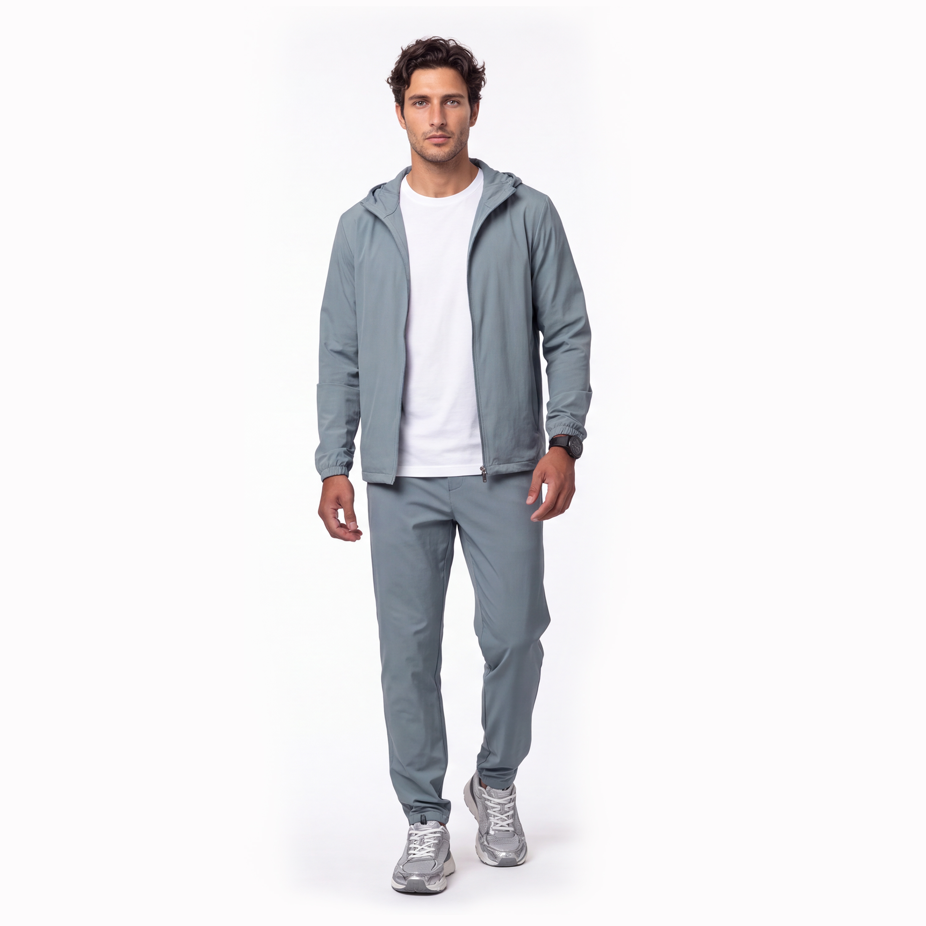 Men's Tracksuit 2 Piece Set Zip Hoodie Jacket And Jogger Pants Sportswear Gym Running Suit Wholesale